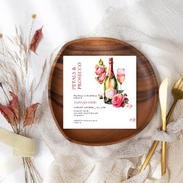 Elegante en chique bloemblaadjes en Prosecco Vrijg Kaart