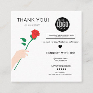 Elegante en chique bloemendank u vierkante visitekaartje