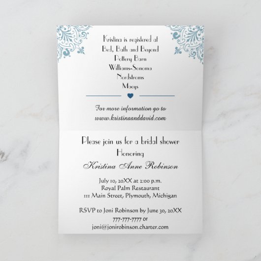 Elegante en chique bruids douche uitnodiging (Binnen)