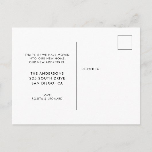 Elegante en chique Moving aankondiging Briefkaart (Achterkant)