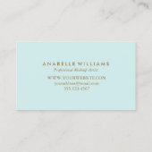 Elegante en chique munt en faux gouden folie visitekaartje (Achterkant)