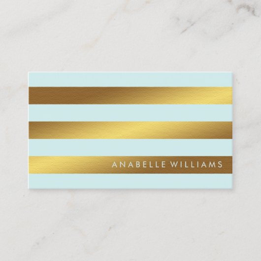 Elegante en chique munt en faux gouden folie visitekaartje (Voorkant)
