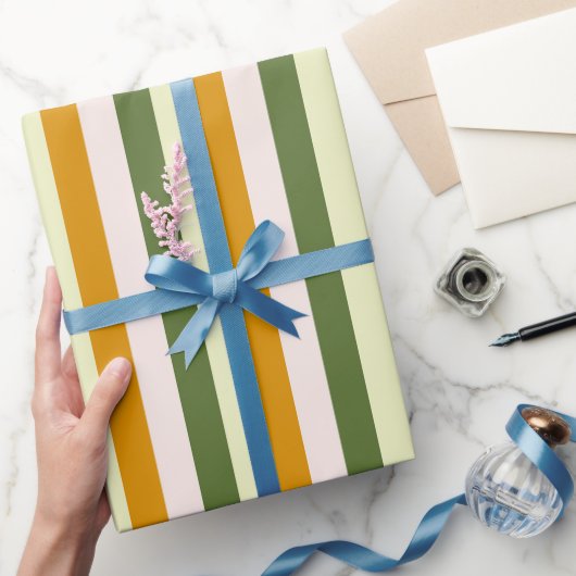 Elegante en chique warme groene, roze en gouden st cadeaupapier (Geschenken)