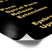 Elegante en Classy Hair Stylist prijslijst Perfect Poster (Hoek)