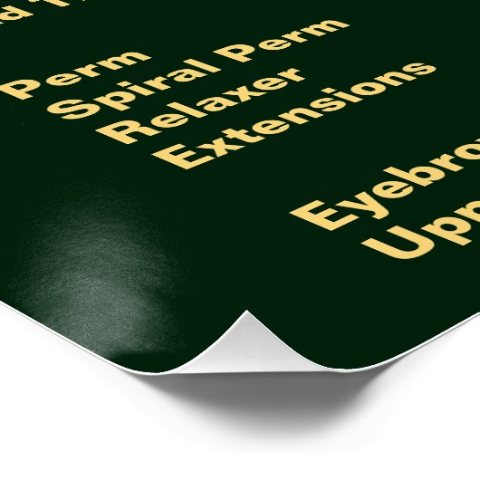 Elegante en Classy Hair Stylist prijslijst Perfect Poster (Hoek)