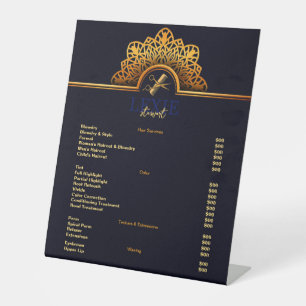 Elegante en Classy Hair Stylist prijslijst Reclamebord Met Voetstuk