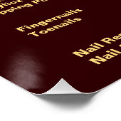 Elegante en Classy Nail Tech prijslijst Perfect Poster (Hoek)