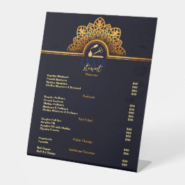 Elegante en Classy Nail Tech prijslijst Reclamebord Met Voetstuk