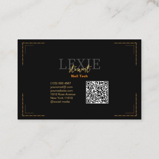 Elegante en Classy Nail Tech QR Code Visitekaartje (Achterkant)