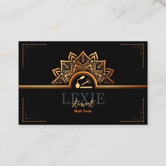 Elegante en Classy Nail Tech QR Code Visitekaartje (Voorkant)