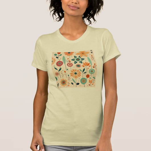 Elegante en delicate bloemen t-shirt (Voorkant)