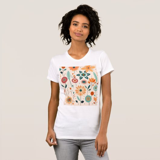 Elegante en delicate bloemen t-shirt (Voorkant volledig)
