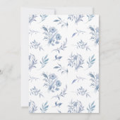 Elegante en eenvoudige blauwe Chinoiserie bruiloft Kaart (Achterkant)