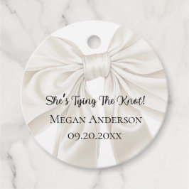Elegante en eenvoudige Bow Theme Wedding Shower Bedankjes Labels
