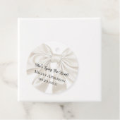 Elegante en eenvoudige Bow Theme Wedding Shower Bedankjes Labels (In situ)