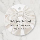 Elegante en eenvoudige Bow Theme Wedding Shower Bedankjes Labels (Voorkant)