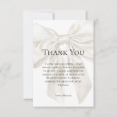Elegante en eenvoudige Bow Theme Wedding Shower Bedankkaart (Voorkant)