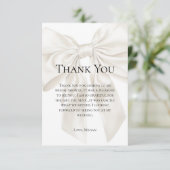 Elegante en eenvoudige Bow Theme Wedding Shower Bedankkaart (Staand voorkant)