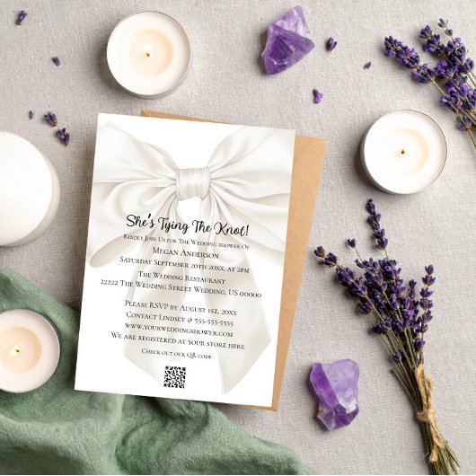 Elegante en eenvoudige Bow Theme Wedding Shower Kaart