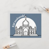 Elegante en eenvoudige Eid Mubarak kaart (Voorkant / Achterkant in situ)