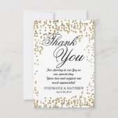 Elegante en eenvoudige Faux Gold Confetti Bedankkaart (Voorkant)