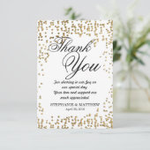 Elegante en eenvoudige Faux Gold Confetti Bedankkaart (Staand voorkant)