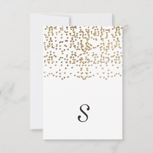 Elegante en eenvoudige Faux Gold Confetti Bedankkaart (Achterkant)