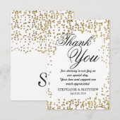 Elegante en eenvoudige Faux Gold Confetti Bedankkaart (Voorkant / Achterkant)