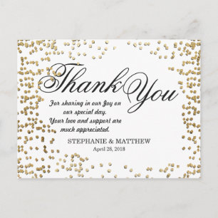 Elegante en eenvoudige Faux Gold Confetti Briefkaart