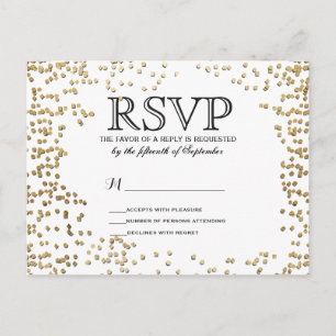 Elegante en eenvoudige Faux Gold Confetti Uitnodiging Briefkaart