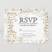 Elegante en eenvoudige Faux Gold Confetti Uitnodiging Briefkaart (Voorkant / Achterkant)
