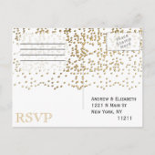 Elegante en eenvoudige Faux Gold Confetti Uitnodiging Briefkaart (Achterkant)