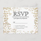 Elegante en eenvoudige Faux Gold Confetti Uitnodiging Briefkaart (Voorkant)