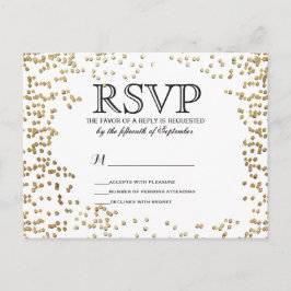 Elegante en eenvoudige Faux Gold Confetti Uitnodiging Briefkaart