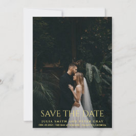 Elegante en Eenvoudige Gouden Typografie Bruiloft  Kaart