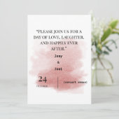 Elegante en eenvoudige huwelijksuitnodiging kaart (Staand voorkant)