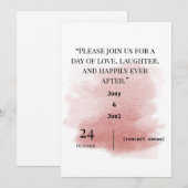 Elegante en eenvoudige huwelijksuitnodiging kaart (Voorkant / Achterkant)