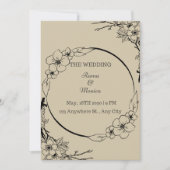 Elegante en eenvoudige huwelijksuitnodiging kaart (Voorkant)