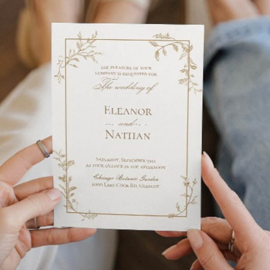 Elegante en eenvoudige lente bruiloft kaart