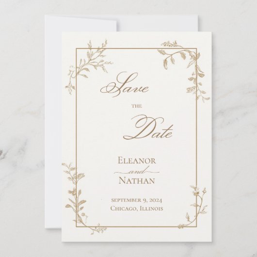Elegante en eenvoudige lente save-the-date kaart (Voorkant)