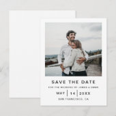 Elegante en eenvoudige moderne trouwdatum uitnodig uitnodiging briefkaart (Voorkant / Achterkant)