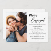 Elegante en eenvoudige moderne verlovingsfeest kaart (Voorkant / Achterkant)