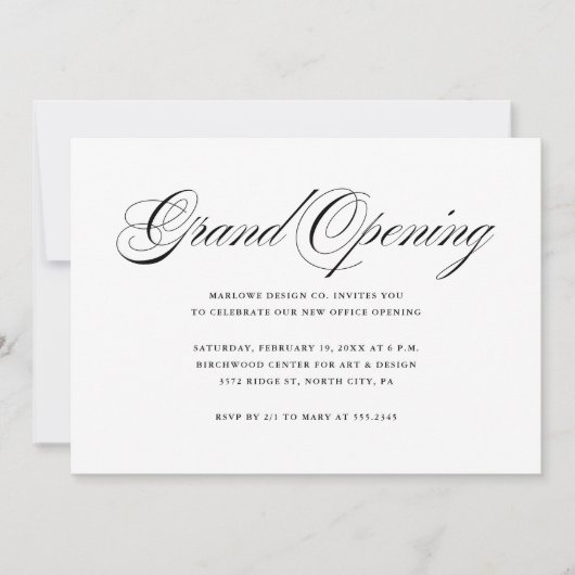 Elegante en eenvoudige opening van het bedrijf kaart (Voorkant)