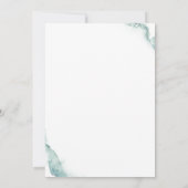 Elegante en eenvoudige Sage Groene Waterverf Bruil Kaart (Achterkant)