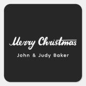 Elegante en eenvoudige vrolijke kerst vierkante sticker (Voorkant)
