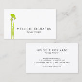 Elegante en eenvoudige Waterverf bloemtherapeut Visitekaartje (Voorkant / Achterkant)