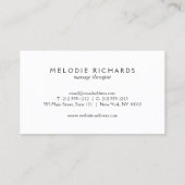 Elegante en eenvoudige Waterverf bloemtherapeut Visitekaartje (Achterkant)