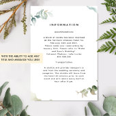 Elegante en eenvoudige Waterverf Greenery Details Informatiekaartje