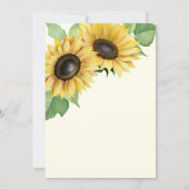 Elegante en Eenvoudige Zonnebloem Bruiloft Kaart (Achterkant)
