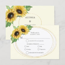 Elegante en eenvoudige zonnebloem RSVP
